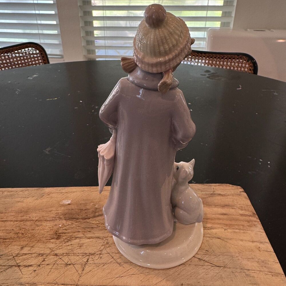 Set of Vintage Porcelain Pet Figurines - Girl with Cat & Boy with Dog - Picture 5 of 8